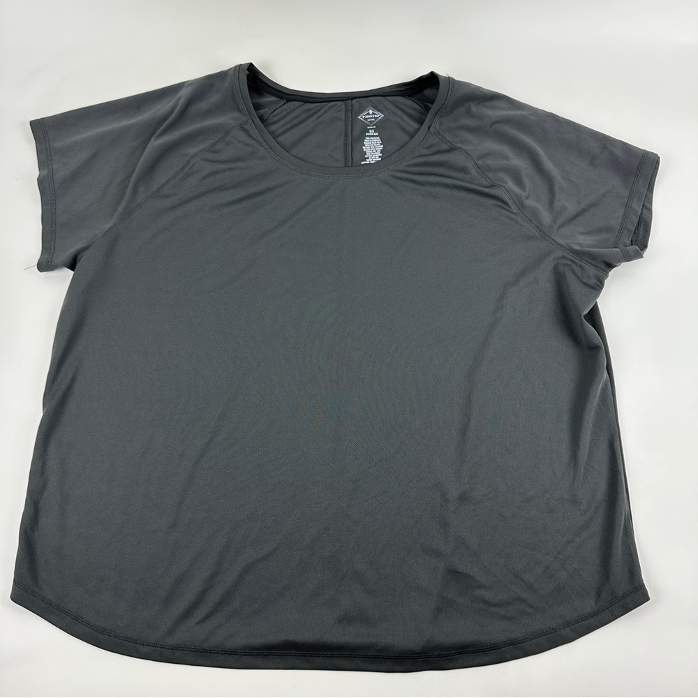 St Johns Bay Active Tshirt Womens 3X Gray Short Sleeve